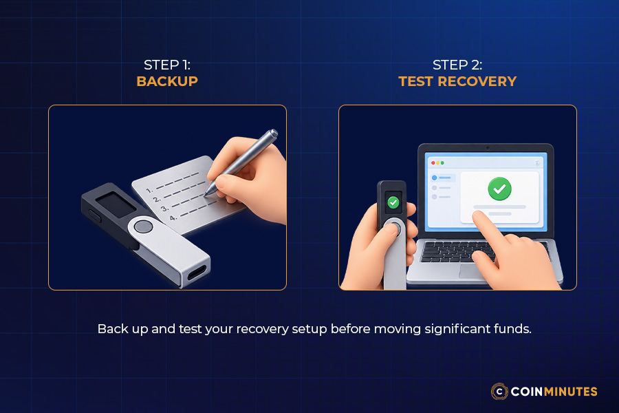 Back Up and Check Recovery Before Moving Significant Funds