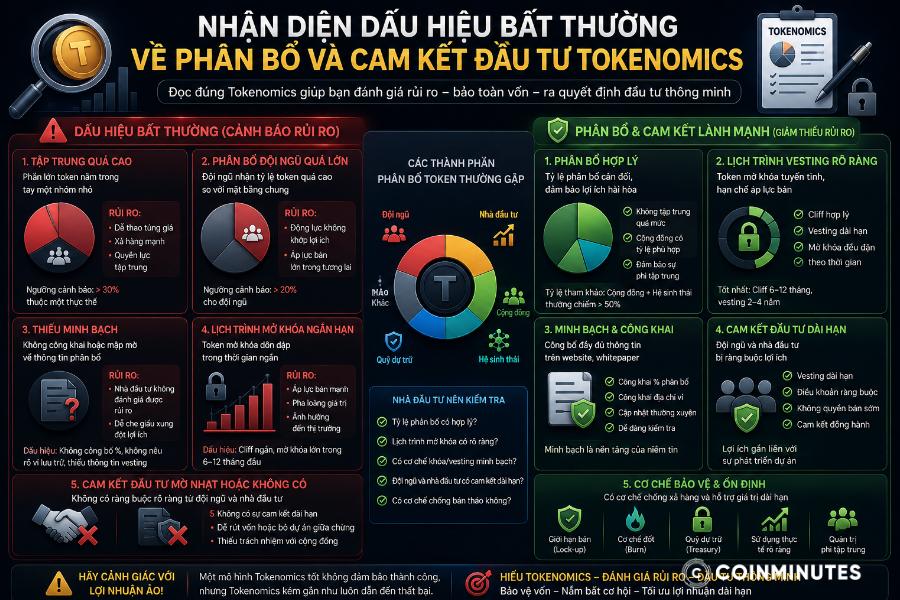 Đọc kỹ 7 dấu hiệu để xác định rủi ro tokenomics trước khi đầu tư
