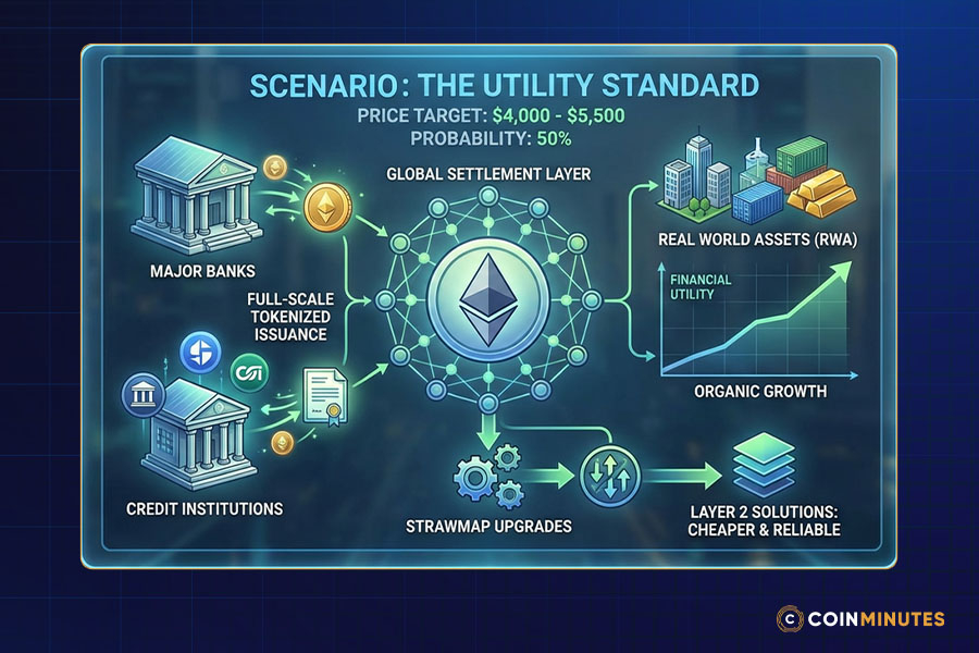 ETH's Price Scenario 2: The Base Case — The "Utility Standard" (50% Probability)