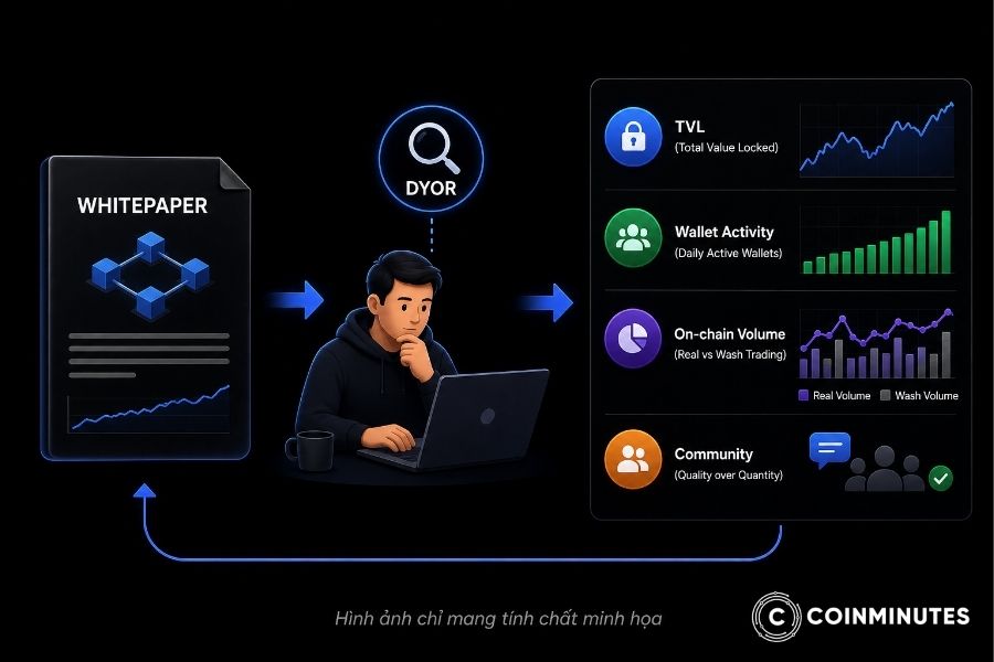Kết hợp Whitepaper với DYOR và phân tích On-chain