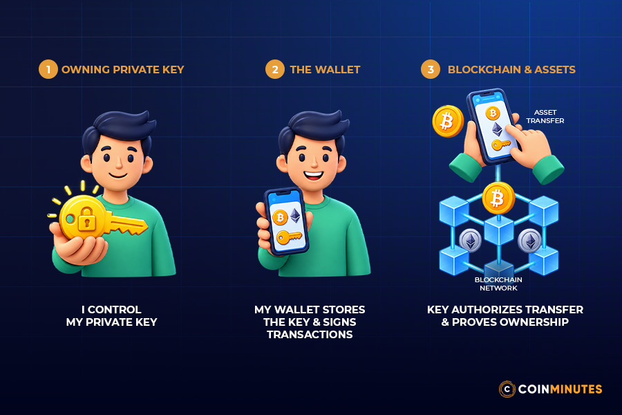 A Simple Definition: Your Wallet Manages Access, Not the Coins