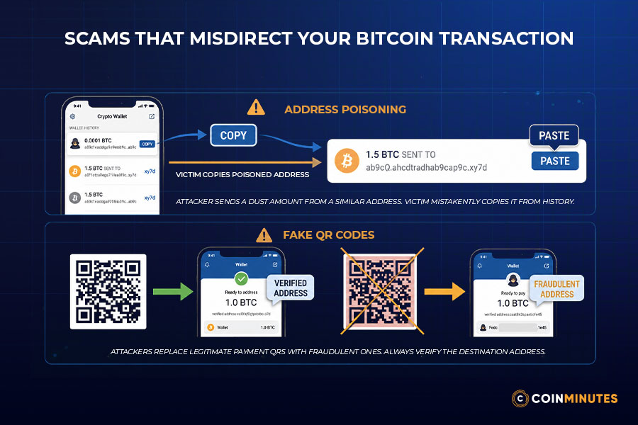 Scams That Misdirect Your Bitcoin Transaction