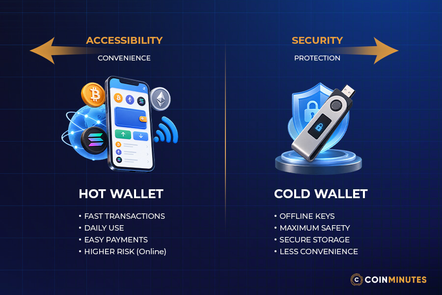 Hot vs. Cold Wallets at a Glance