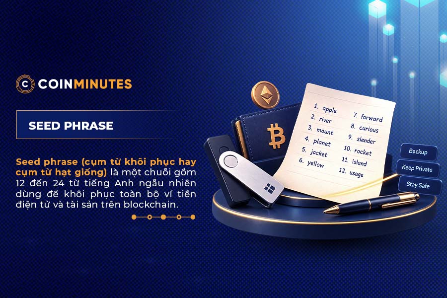 Seed phrase nghĩa là gì trong crypto?