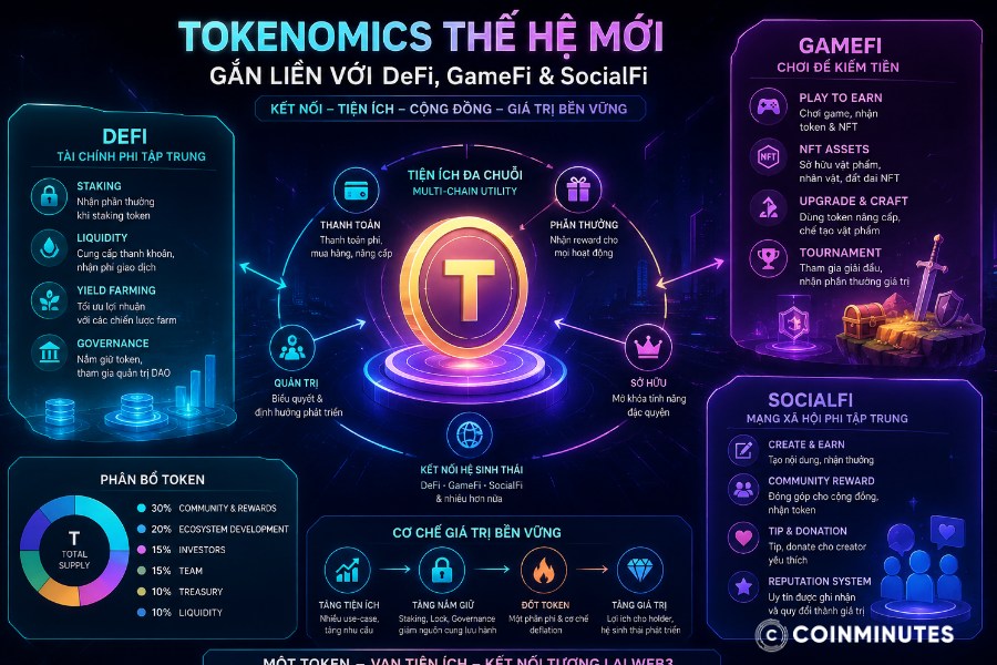 Tokenomics thế hệ mới gắn liền với DeFi, GameFi và SocialFi