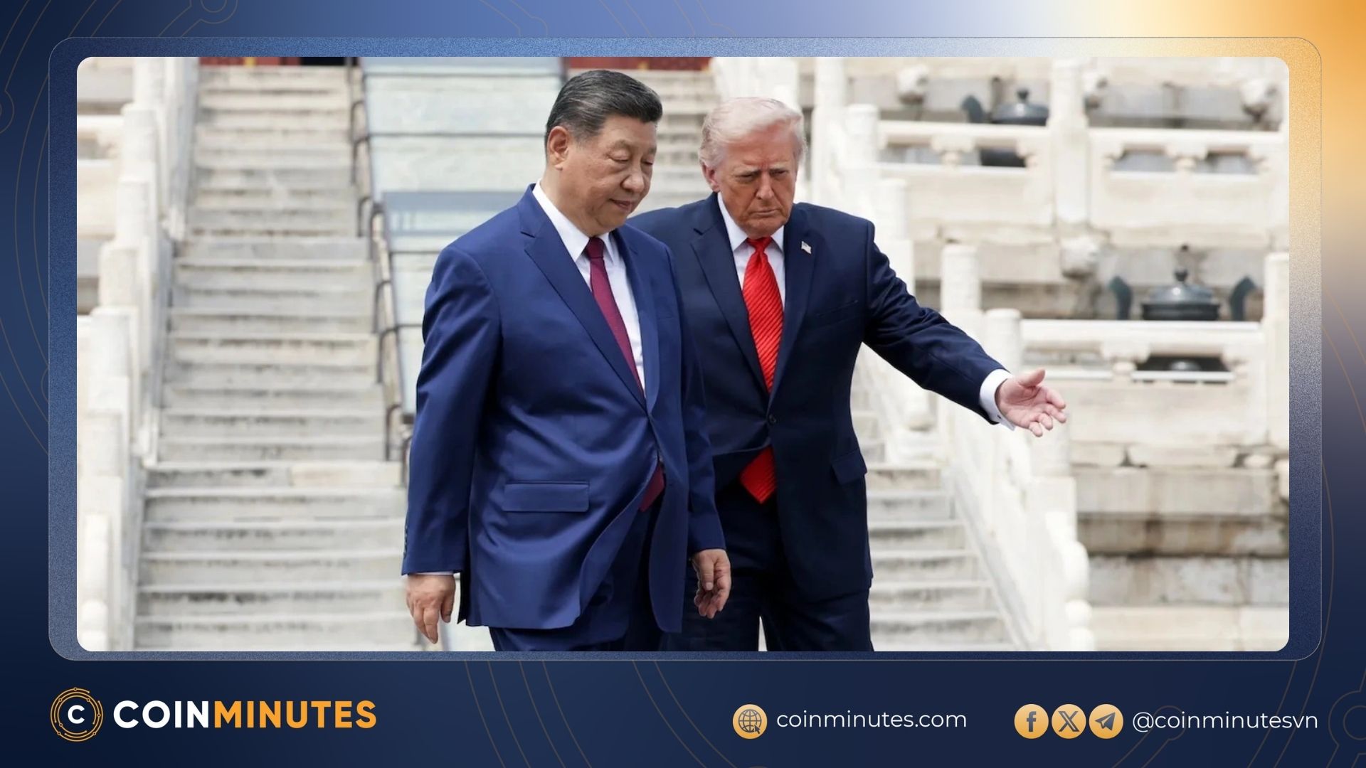 Tổng Bí thư, Chủ tịch nước Trung Quốc Tập Cận Bình và Tổng thống Mỹ Donald Trump tham quan di tích Thiên Đàn tại Bắc Kinh hôm 14/5