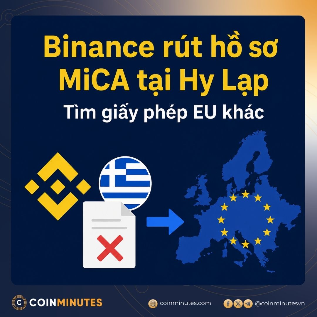 Binance rút hồ sơ xin giấy phép MiCA tại Hy Lạp